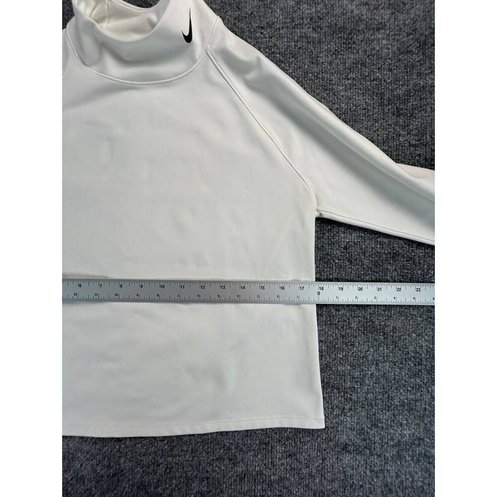Nike Pro Dri-FIT Mock Neck Crop Top WMS XL White Long Sleeve Compression Shirt - Picture 7 of 7
